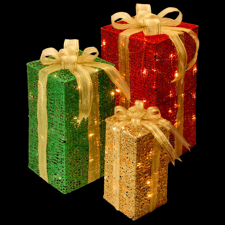3 Piece Sisal Gift Box Lighted Display & Reviews Birch Lane
